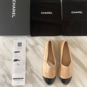 Chanel CC Espadrilles ~ Beige/Black